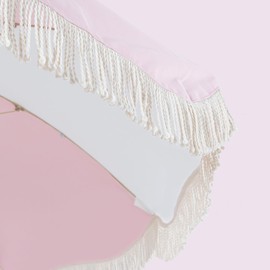 Tempera 7ft Boho Beach & Patio Umbrella with Fringe, Market Umbrellas with UPF 50+ UV & Water-Resistant Canopy, 1.5" Wood Pole & Button Tilt.