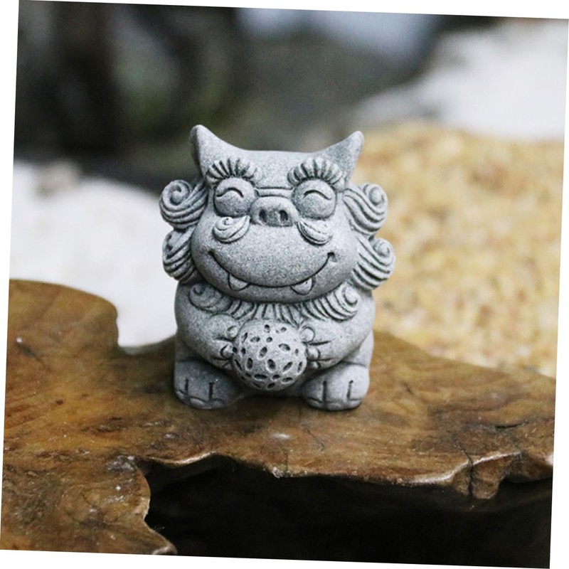 CAXUSD 2pcs Lion Statue Mini Lion Figurine Decorative Miniature Lion