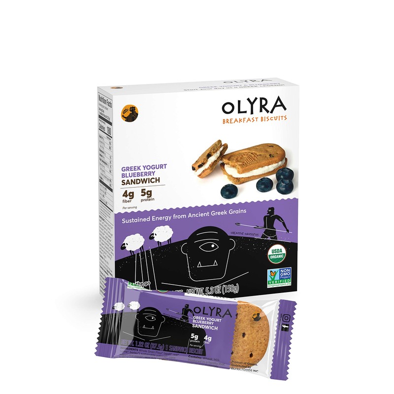 OLYRA Organic Sandwich Biscuits Greek Yogurt & Blueberry-Low Sugar High