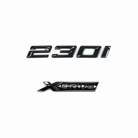 for 2 Series Gloss Black Emblem 230i+XDrive Number Letters Rear Trunk Badge