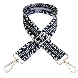 Bag Straps for Changing, Women's Carry Strap, Adjustable Shoulder Strap for Bags, Bag Strap Wide 3.8 cm with Silver Carabiner for Shoulder Bag, Handbags, Carry Bags, Accessories, Black, L5