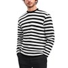 RGJU Striped Shirts for Men Long Sleeve(White&Black,L)