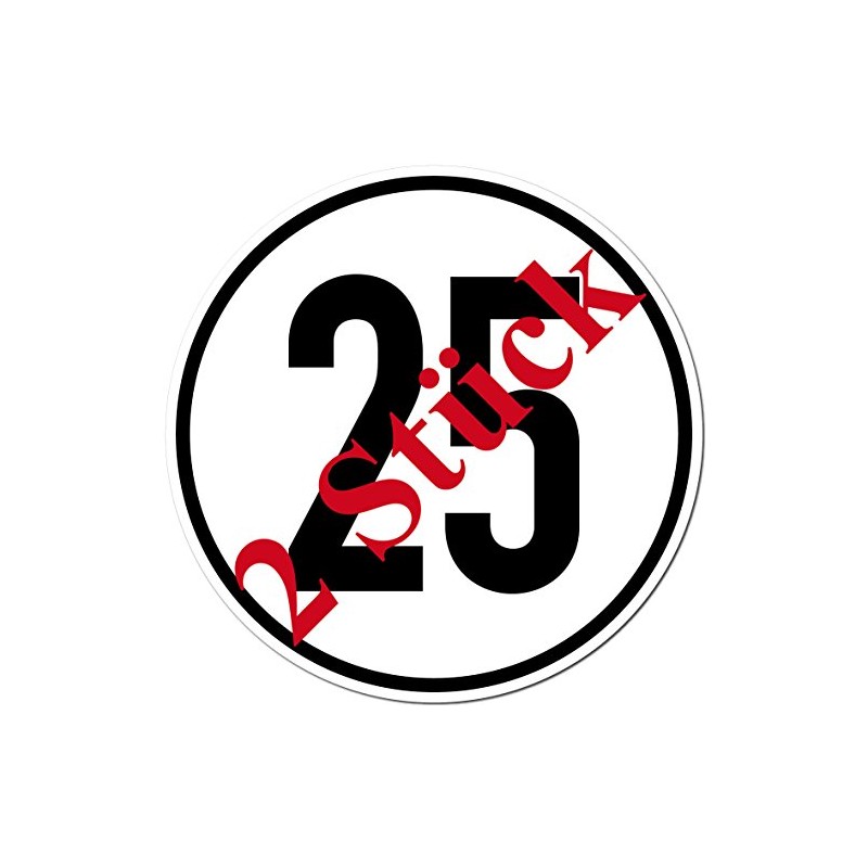 GreenIT 2 x 20 cm Sticker 25 km/h km/h Speed