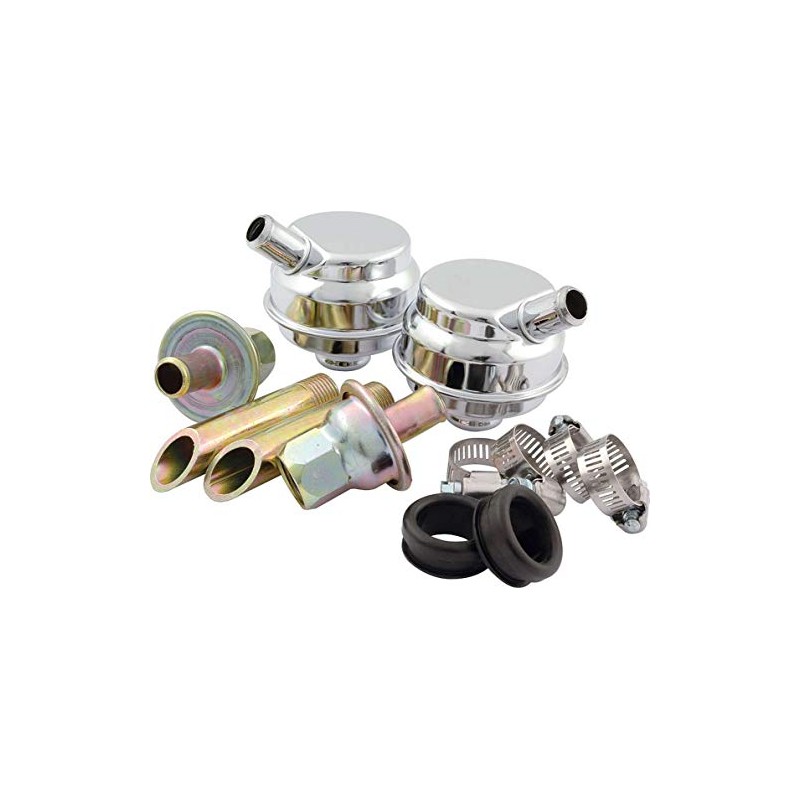 Allstar Performance ALL34145 Crankcase Evacuation System, Weld-On, Breathers/Grommets/Check Valves/Nipples, Requires