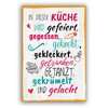 In dieser Küche wird gefeiert - Home Sign with Quote