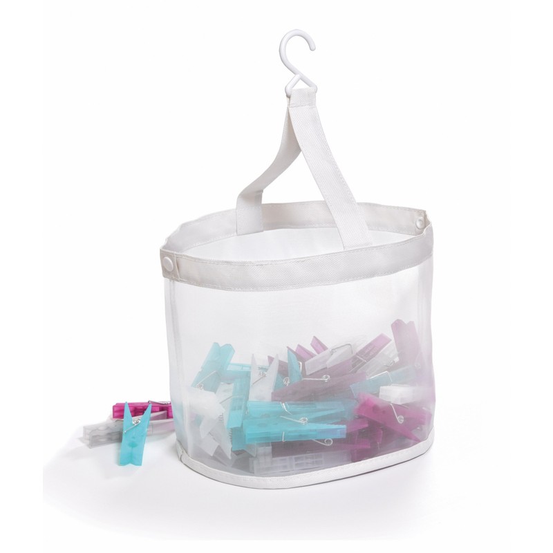 Domopak Living Peg Basket and Pegs, White, Diameter 20 cm