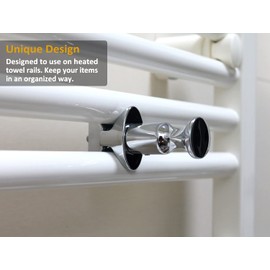 Handy Picks Radiator Towel Rail Knob for Hanging Towels and Bathrobe Hooks Directly on Radiator 1 Pair Chrome Plated