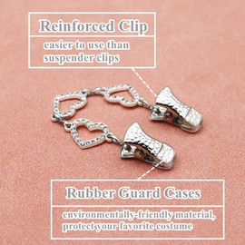 Rhinestone Heart Sweater Cardigan Clip Scarf Shawl Brooches Clip Cloak Cape Clasp Dresses Cinch Clip Collar Pin-color 1