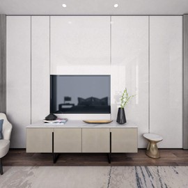 Livelynine 15.8 x 394 Inch Glossy White Wall Paper Roll Removable Peel and Stick Wallpaper Adhesive Shelf Liner for Kitchen Cabinet Contact Paper Waterproof Shiny White Vinyl Sheet