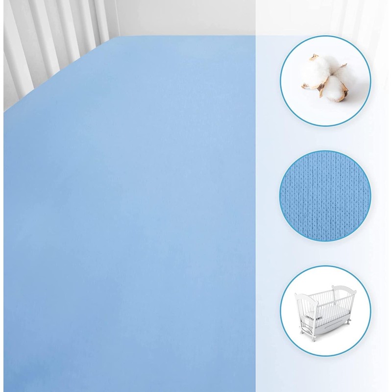2X Jersey 100% Cotton Fitted Sheet for 90 x 50