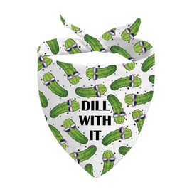 JXGZSO 1 Piece Dill with It Triangle Dog Bandana Pickle Gift Pickle Lover Gift Pickle Theme Gift (Dill with It Dog)