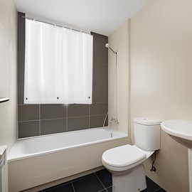 ABSENK Waterproof Shower Curtain for Window Inside Shower, 40 x 40 Inches Short Length Plastic Bathroom Window Curtain Heavy Duty Vinyl with Hooks, Silky Frost, 40x40