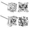 Dochais Sterling Silver Mens Earrings, 5 Pairs Silver 925 Diamond