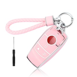 carleef 4 Buttons Key Fob Cover with Chain,Car Key Fob Protector Keep Key Safe,TPU Car Key Cover Compatible with Mercede Ben-z(for Mercede Ben-z)