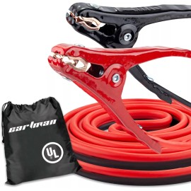 CARTMAN 10 Gauge 12 Feet Jumper Cables UL Listed Heavy Duty With Carry Bag