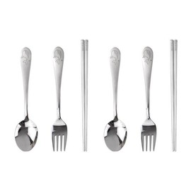 (KitchenU) Toddler & Children Character Cutlery Set 2p Made in Korea Stainless Steel 304 Spoon, Fork, Chopsticks Daycare & Kindergarten Supplies Spoon / (키친유)유아 어린이 캐릭터 수저세트 2p 국산 스텐304 스푼포크 젓가락 어린이집 유치원 준비물 숟가락