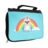 Kulturbeutel mit Namen Mika und Llama-Einhorn-Motiv | Kulturtasche mit Vornamen