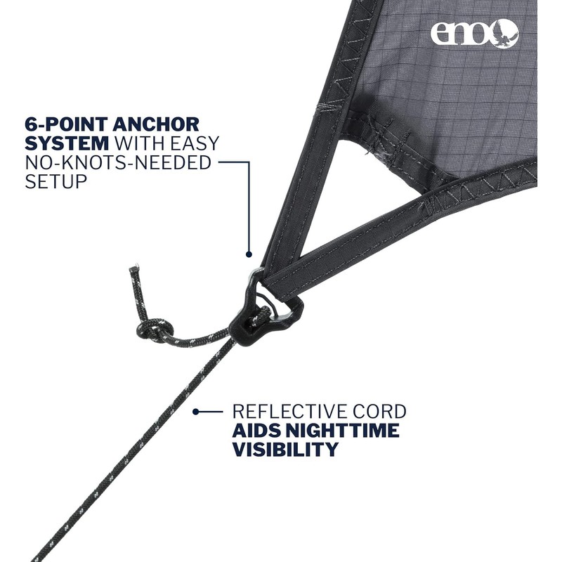 ENO Profly Rain Tarp Grey 70 Denier Rip Stop Nylon
