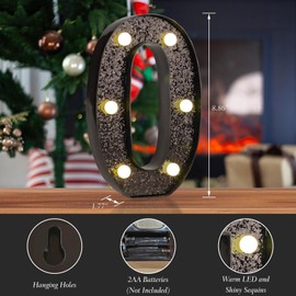 Light Up LED Marquee Numbers, Glitter Black Marquee Lights Sign for Birthday Party, Night Lamp, Home, Bar, Graduation, Wedding, Proposal Decoration 0