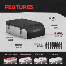 Motor Trend Rooftop Cargo Carrier - Heavy Duty Roof Rack with Adjustable Straps, Waterproof Soft Top Cargo Bag for Vehicle