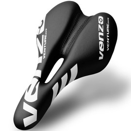 Venzo Comfortable Bike Bicycle Saddle Seat - for MTB, Road, Exercise, Trekking, Folding, Hybrid & Cruiser Bikes - XC Saddle Seat in White