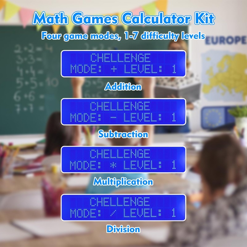 Calculator Soldering Kit, 6-Digit Math Practice Game with Addition, Subtraction,