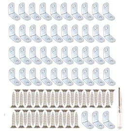 L Corner Bracket,Heavy Duty l Shaped Right Angle Brackets,Stainless Steel L Brackets for Shelves Wood Fence Chair Table Window Sleeper Wall,with Screws (43pcs/0.8(in))