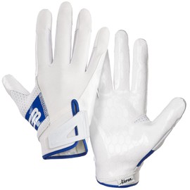 Grip Boost DNA 2.0 Football Gloves with Engineered Stick - Adult Sizes (Blue, Medium)