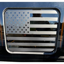 Xinghe for Ford F150 F250 F350 2015-2023, Rear Middle Window American Flag Decals, Matte Black USA Flag Decal for Truck Back Window, Waterproof Vinyl, Durable and Easy Remove Truck Decal