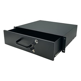 Electriduct 2U Rack Mount Locking Drawer for 19 Inch Server Cabinet, Network Enclosure and DJ Audio Equipment Secure Storage with Lock and Key (12" Depth)