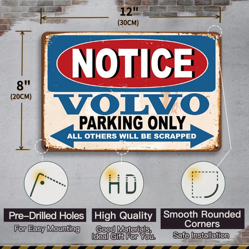 Funny Parking Only Themed Metal Sign Set with Retro PrintsColor: