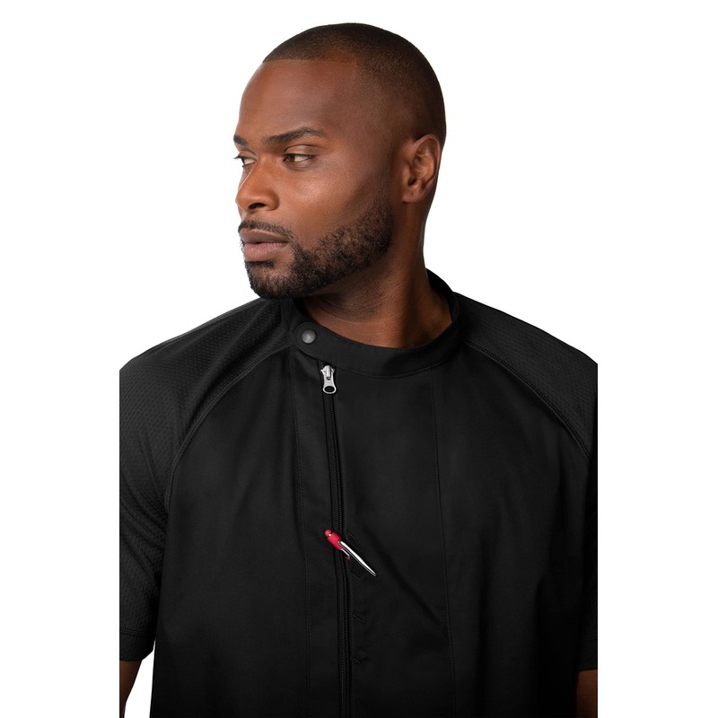 Chef Works Men's Varkala Chef Coat, Black, Medium