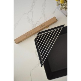 Corner Roll-Up Sink Rack - Color: Black