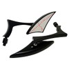 MotorToGo Mini Black Spear Style Motorcycle Mirrors Compatible for Aprilia