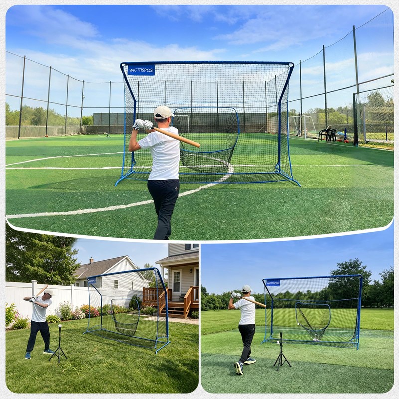 Baseball Softball Net with Blocking System,10x7ft Batting Cage Practice Net