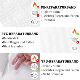 HONGTAISHENG HONGTAISHENG PVC Planenband, Reparaturklebeband fr Gewebeplanen, Planenflicken, 10M*8CM, fr LKW abdeckplane, Markise, Zelt, Wei?
