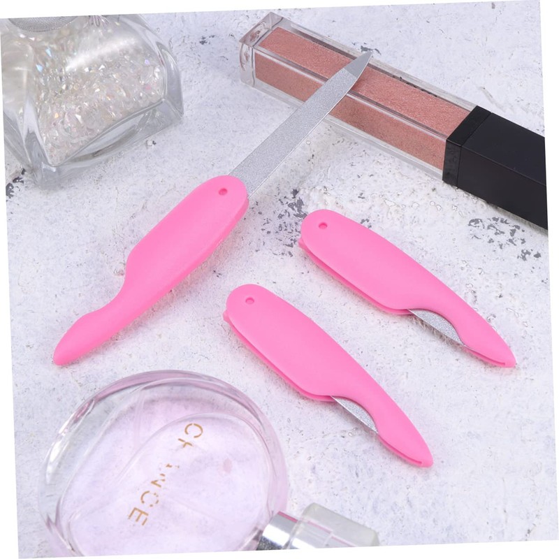 Healeved 3pcs Stainless Steel Nail File Folding Nail Files Buffer