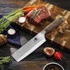 HAZMUSS 6.4 Inch Japanese Hammered Nakiri Knife, High Carbon Stainless