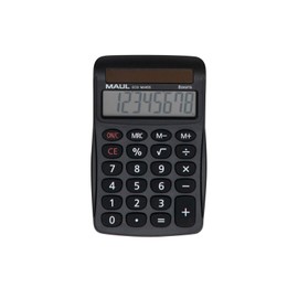 MAUL Eco MJ 455 Calculator, Solar with 8 Digits Display, Sustainable Calculator Made of Recycled Plastic, Standard Functions, Blue Angel/uz116, Black