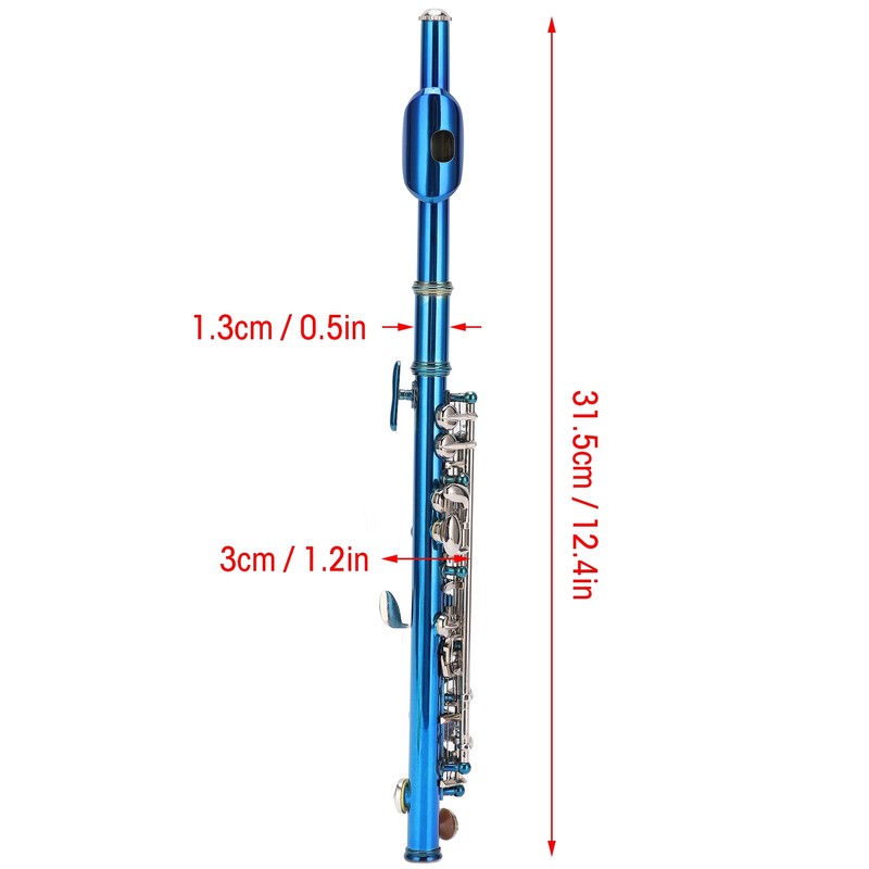 Piccolo Flute Cupronickel Blue +E Key French 6 Holes Piccolos