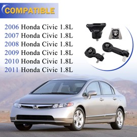 Engine Mount Transmission Mount for 2006 2007 2008 2009 2010 2011 Honda Civic 1.8L A4530 A4534 A4543 A4546 Set of 4