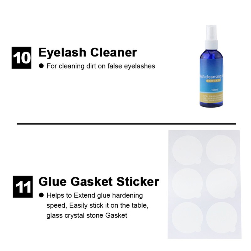 19PCS False Eyelash Extension Practice Tool Kit Eyelashes Make Up