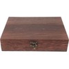 SEWACC Wooden Storage Box with Hinged Lid and Lock Simple