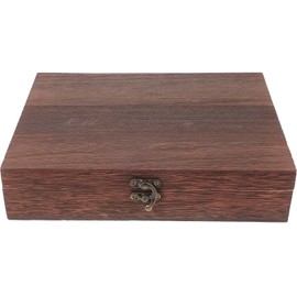 SEWACC Wooden Storage Box with Hinged Lid and Lock Simple Storage Case for Jewelry Small Items and Display Rustic Wooden Box for Home and Office Organisation 10.24 X 7.87 X 2.17 in