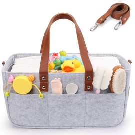Skycase Baby Diaper Caddy Organizer - Felt Diaper Organizer - Baby Registry Items for Newborn Must Haves, Diaper Caddy Basket for Car Changing Table