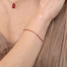 namana 925 Sterling Silver Tennis Bracelets for Women and Girls, Dainty Tennis Bracelet with Zirconia Stones, Sterling Silver Jewellery Gifts for Women, Sterling Silver