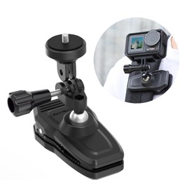 Magnetic Backpack Mount, Shoulder Strap Clip Holder 360° Rotation Clamp Universal Accessories for Go pro Hero 13/12/10 Insta360 X3 Go3 Ace Pro/DJI Osmo Action 5 Pro / Action 4 / Pocket 3 Cameras