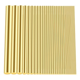DYWISHKEY 1/2" 3/8" 5/16" 1/4" 3/16" 5/32" 1/8" 3/32" 1/16" Brass Rods Assortment Kit for DIY Craft Making, Handle Pin (30 Pieces)