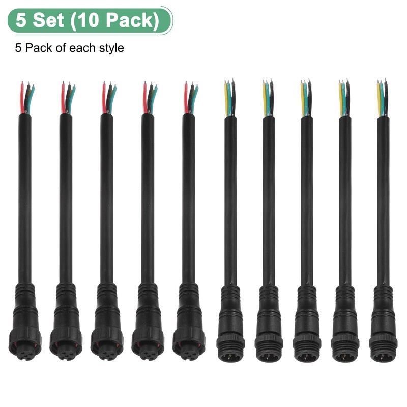 M METERXITY 5-Set Waterproof Electrical Connector, 5 Pin 7.9 In/20
