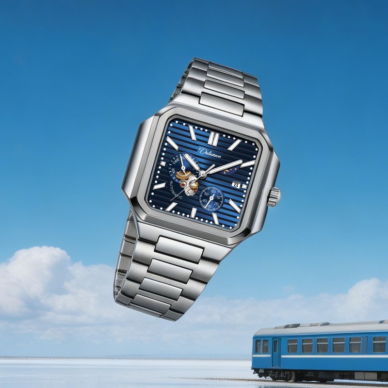 Men's Watch Automatic Mechanical Wristwatches for Men Fashion Square Design